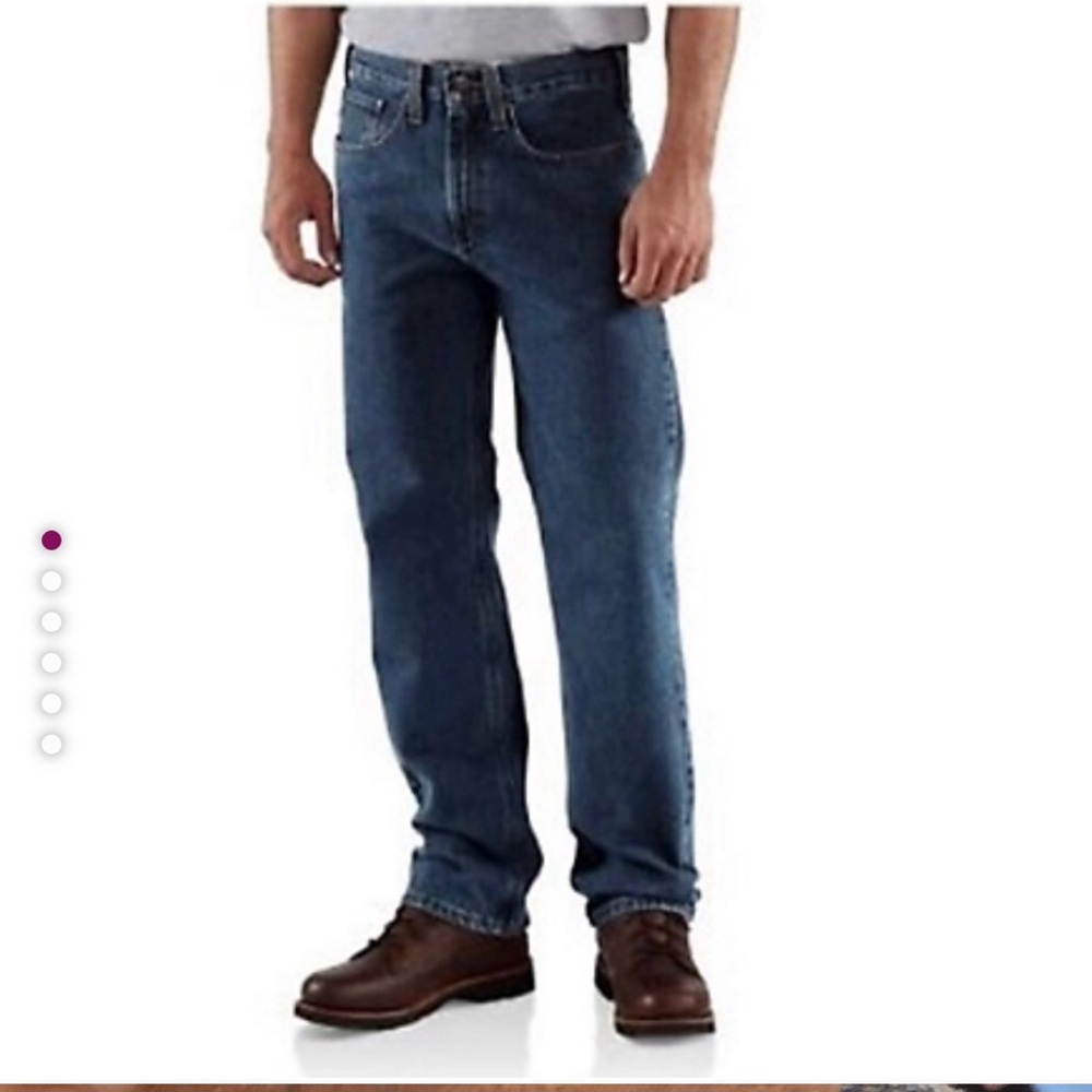 Carhartt Traditional Fit Blue Jeans, Light Wash, Size 36 X 32. 5 pockets.